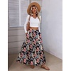 Zeagoo Womens Maxi Skirt Chiffon Elastic High Waist Pockets Pleated A-Line Flowy Skirts(Mz951)