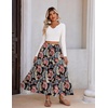Zeagoo Womens Maxi Skirt Chiffon Elastic High Waist Pockets Pleated A-Line Flowy Skirts(Mz951)