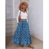 Zeagoo Womens Maxi Skirt Chiffon Elastic High Waist Pockets Pleated A-Line Flowy Skirts(Wf164)