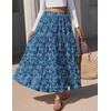 Zeagoo Womens Maxi Skirt Chiffon Elastic High Waist Pockets Pleated A-Line Flowy Skirts(Wf164)