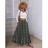Zeagoo Womens Maxi Skirt Chiffon Elastic High Waist Pockets Pleated A-Line Flowy Skirts(Xh577)