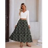 Zeagoo Womens Maxi Skirt Chiffon Elastic High Waist Pockets Pleated A-Line Flowy Skirts(Xh577)