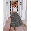 Zeagoo Womens Maxi Skirt Chiffon Elastic High Waist Pockets Pleated A-Line Flowy Skirts(Xh581)