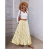 Zeagoo Womens Maxi Skirt Chiffon Elastic High Waist Pockets Pleated A-Line Flowy Skirts(Xh582)