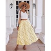 Zeagoo Womens Maxi Skirt Chiffon Elastic High Waist Pockets Pleated A-Line Flowy Skirts(Xh582)