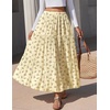 Zeagoo Womens Maxi Skirt Chiffon Elastic High Waist Pockets Pleated A-Line Flowy Skirts(Xh582)