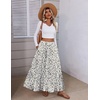 Zeagoo Womens Maxi Skirt Chiffon Elastic High Waist Pockets Pleated A-Line Flowy Skirts(Xh583)