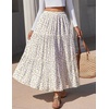 Zeagoo Womens Maxi Skirt Chiffon Elastic High Waist Pockets Pleated A-Line Flowy Skirts(Xh584)