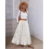 Zeagoo Womens Maxi Skirt Chiffon Elastic High Waist Pockets Pleated A-Line Flowy Skirts(Xh584)
