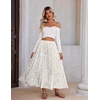 Zeagoo Womens Maxi Skirt Chiffon Elastic High Waist Pockets Pleated A-Line Flowy Skirts(Xh584)