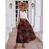 Zeagoo Womens Maxi Skirt Chiffon Elastic High Waist Pockets Pleated A-Line Flowy Skirts(Xh585)