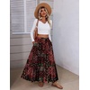 Zeagoo Womens Maxi Skirt Chiffon Elastic High Waist Pockets Pleated A-Line Flowy Skirts(Xh585)