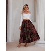 Zeagoo Womens Maxi Skirt Chiffon Elastic High Waist Pockets Pleated A-Line Flowy Skirts(Xh585)