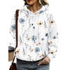 Zeagoo Womens Oversized Hoodies 2025 Fleece Sweatshirts Long Sleeve Pullover with Pocket Fall Winter Outfits Clothes(White Floral)