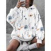 Zeagoo Womens Oversized Hoodies 2025 Fleece Sweatshirts Long Sleeve Pullover with Pocket Fall Winter Outfits Clothes(White Floral)