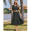 Zeagoo Womens Summer Dresses 2026 Casual Midi Dress Flowy Sundress Ruffle Short Sleeve Tiered Dresses A Line Boho Dress(Black Dot)