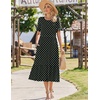 Zeagoo Womens Summer Dresses 2026 Casual Midi Dress Flowy Sundress Ruffle Short Sleeve Tiered Dresses A Line Boho Dress(Black Dot)