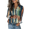 Zeagoo Blouses for Women Long Sleeve Button Down Shirts Dressy Casual Collared Tops Business Work Outfits(Multicoloured Brush)