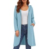 Zeagoo Women’s Fall Jacket 2026 Zip Up Hoodies Long Sleeve Long Tunic Sweatshirts Oversized Fleece Casual Coat with Pocket(A_fleece Fabric_light Blue)