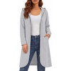 Zeagoo Women’s Fall Jacket 2026 Zip Up Hoodies Long Sleeve Long Tunic Sweatshirts Oversized Fleece Casual Coat with Pocket(A_fleece Fabric_light Gray)