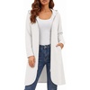 Zeagoo Women’s Fall Jacket 2026 Zip Up Hoodies Long Sleeve Long Tunic Sweatshirts Oversized Fleece Casual Coat with Pocket(A_fleece Fabric_white)