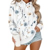 Zeagoo Womens Oversized Hoodies 2025 Fleece Sweatshirts Long Sleeve Pullover with Pocket Fall Winter Outfits Clothes(White Floral)