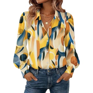 Zeagoo Women Button Down Shirts Lantern Long Sleeve Tops Business Casual Chiffon Blouses Trendy Work Clothes(Jh579-multicolored)