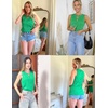 Zeagoo Tops for Women Trendy 2024 Tank Tops Keyhole Neck Sleeveless Blouses Summer Business Casual Basic Shirts(Green)