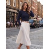 Zeagoo Women Long Sleeve Tops Crewneck Ribbed Knit Fitted Tshirts Dressy Casual Basic Tee 2026 Summer Fall Clothes(Navy Blue)