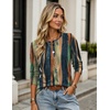 Zeagoo Women’s Casual Shirts Long Sleeve Tops Soft Crewneck Tshirts Basic Tee Business Workout Outfit 2026 Fall Clothes(Z Stripes Multicolor 289)