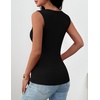 Zeagoo Womens Square Neck Ribbed Tank Tops 2026 Summer Casual Slim Fit Basic Cute Sleeveless Shirts Going Out Top(01 Black)