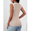 Zeagoo Womens Square Neck Ribbed Tank Tops 2026 Summer Casual Slim Fit Basic Cute Sleeveless Shirts Going Out Top(B – Stripe Brown White)