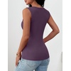 Zeagoo Womens Square Neck Ribbed Tank Tops 2026 Summer Casual Slim Fit Basic Cute Sleeveless Shirts Going Out Top(Dark Purple)