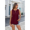 Zeagoo Womens Summer Tops Dressy Casual High Neck Sleeveless Shirts Basic Loose Fit Tank Tops Beach Vacation 2 Pack(B-dusty Pink&wine Red)