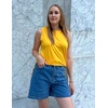 Zeagoo Womens Summer Tops Dressy Casual High Neck Sleeveless Shirts Basic Loose Fit Tank Tops Beach Vacation 2 Pack(B-yellow&blue)
