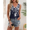 Zeagoo Womens Tank Tops 2026 Summer Sleeveless Loose Fit Tops V Neck Pleated Trendy Fashion Business Casual Shirts(Sf103 Flower)