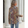Zeagoo Blouses for Women Long Sleeve Button Down Shirts Dressy Casual Collared Tops Business Work Outfits(Boho Brown)