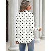 Zeagoo Blouses for Women Long Sleeve Button Down Shirts Dressy Casual Collared Tops Business Work Outfits(Brown Polka Dots)