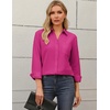 Zeagoo Blouses for Women Long Sleeve Button Down Shirts Dressy Casual Collared Tops Business Work Outfits(Hot Pink)