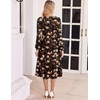 Zeagoo Fall Dresses for Women Long Sleeve Midi Dress Casual A Line Dresses 2026 Pleated Flare Dress with Pockets(Autumn Leaf Print)
