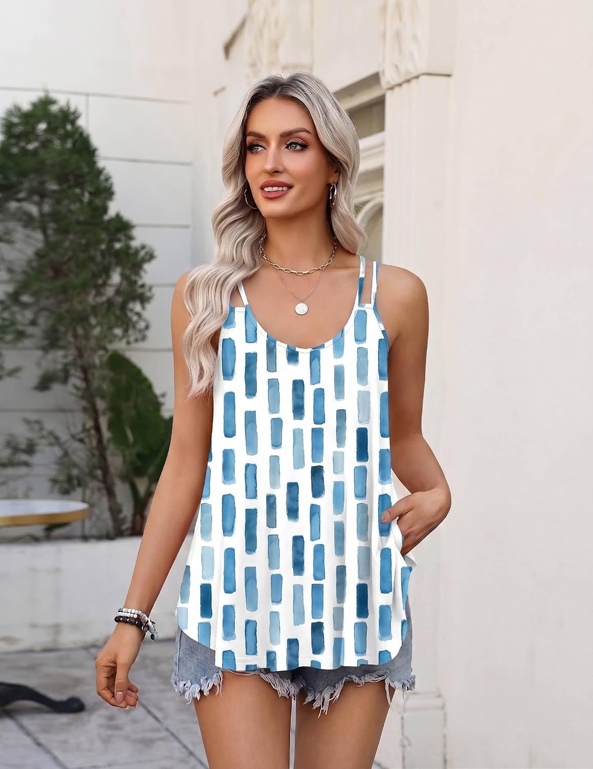 image:imageZeagoo Womens Flowy Tank Tops Spaghetti Strap V Neck Camisole Dressy Casual Summer Loose Fit Sleeveless ShirtsCx329