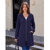 Zeagoo Hoodies for Women Sweatshirt Fall Zip up Jacket 2026 S-3XL(Navy Blue)