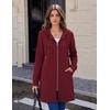 Zeagoo Hoodies for Women Sweatshirt Fall Zip up Jacket 2026 S-3XL(Red)
