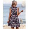 Zeagoo Summer Dresses for Women 2026 Sleeveless Dress V Neck Tank Dress Pleated Floral Tshirt Sundresses with Pockets(Xh377)