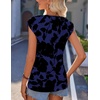 Zeagoo Women Summer Tops Cute Square Neck Tank Tops Loose Dressy Casual Shirts Cap Sleeve Tunic Tops(Flower Blue)