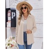 Zeagoo Womens Button Down Shirt Long Sleeve Work Blouse with Pocket | Business Clothing, Dressy Casual Shirts, Floral Blouse, Solid Color Office Wear(C-beige)