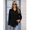 Zeagoo Womens Button Down Shirt Long Sleeve Work Blouse with Pocket | Business Clothing, Dressy Casual Shirts, Floral Blouse, Solid Color Office Wear(C-black)