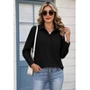 Zeagoo Womens Button Down Shirt Long Sleeve Work Blouse with Pocket | Business Clothing, Dressy Casual Shirts, Floral Blouse, Solid Color Office Wear(C-black)