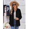Zeagoo Womens Button Down Shirt Long Sleeve Work Blouse with Pocket | Business Clothing, Dressy Casual Shirts, Floral Blouse, Solid Color Office Wear(C-black)