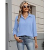 Zeagoo Womens Button Down Shirt Long Sleeve Work Blouse with Pocket | Business Clothing, Dressy Casual Shirts, Floral Blouse, Solid Color Office Wear(C-light Blue)
